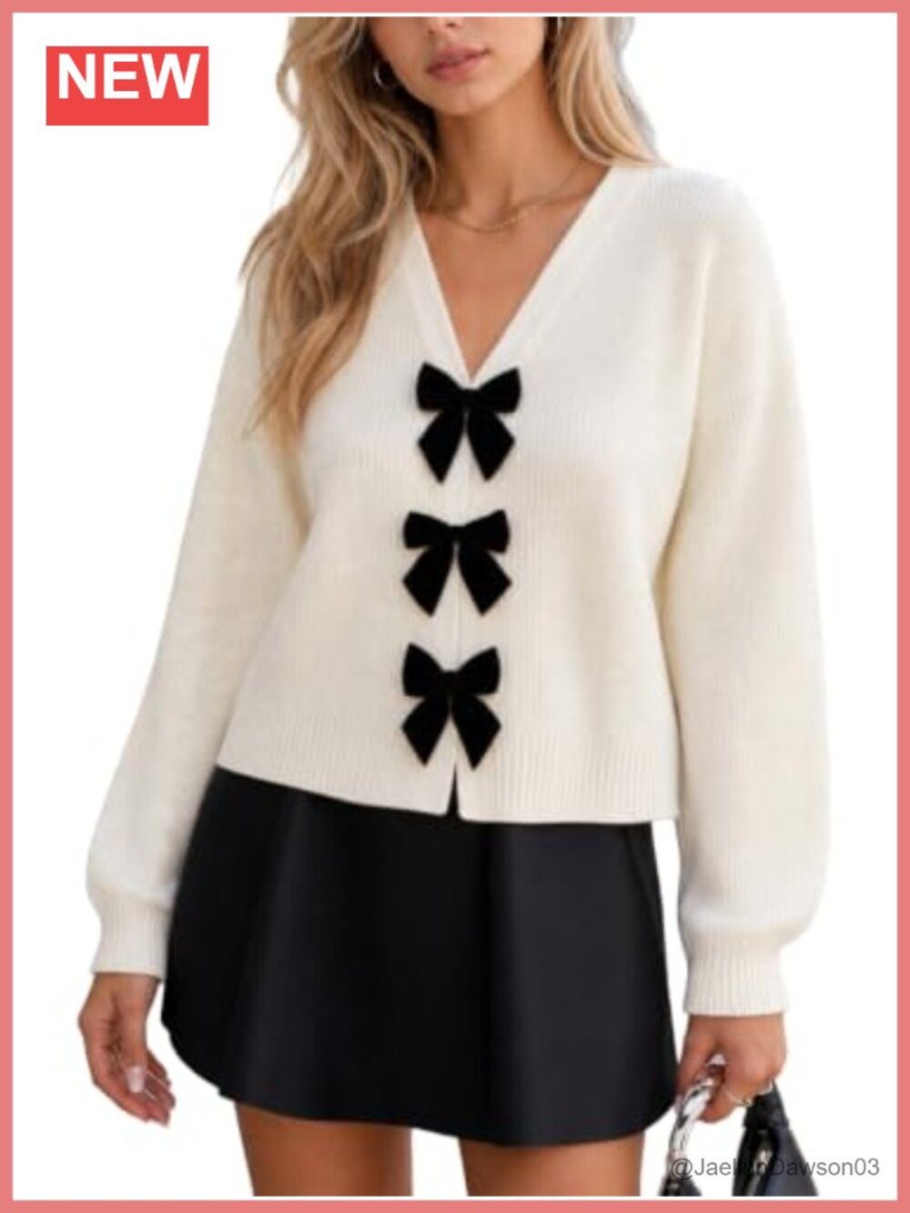 Wool Blend Bow Tie Front Cardigan Sweater